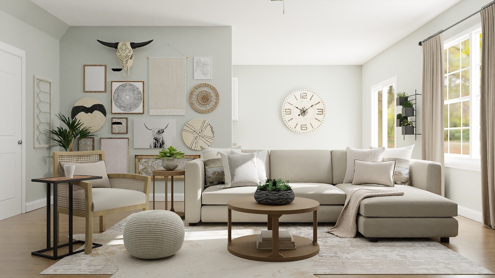 Sala en tonos madera